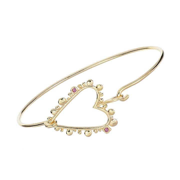 Heart bracelet with rhodolites | Poetry for wholesale by ISHWARA JEWELS