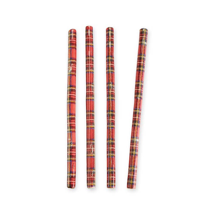 Tartan Ceramic Straws (4) for wholesale by Chefanie