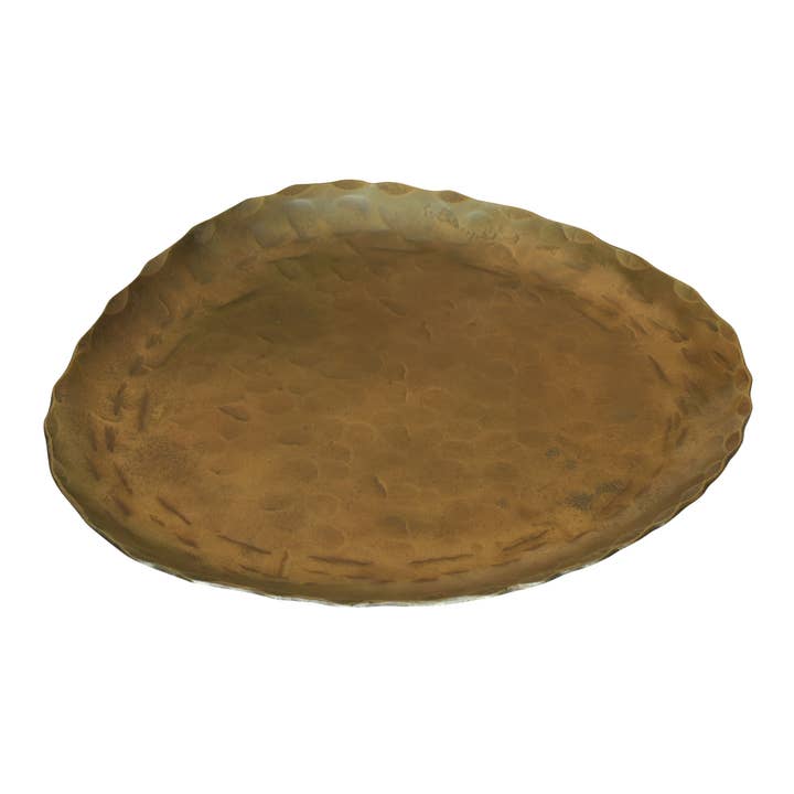 HomArt - Wholesale Decorative Plate/Dish/Bowl - Fika Organic Plate, Brass - Med