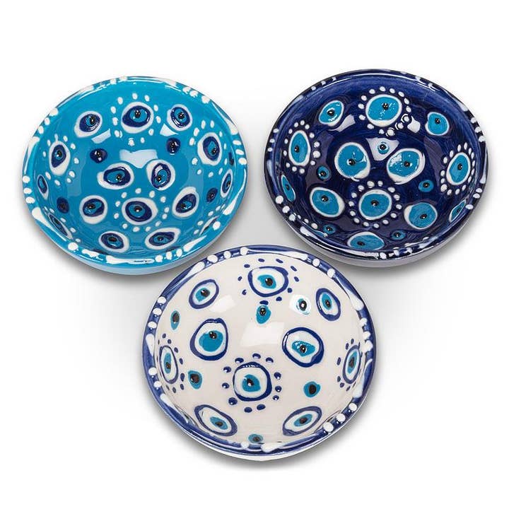 Abbott - Wholesale Bowl - Eye Design Pinch Bowls-3 Assorted-3.25"D8