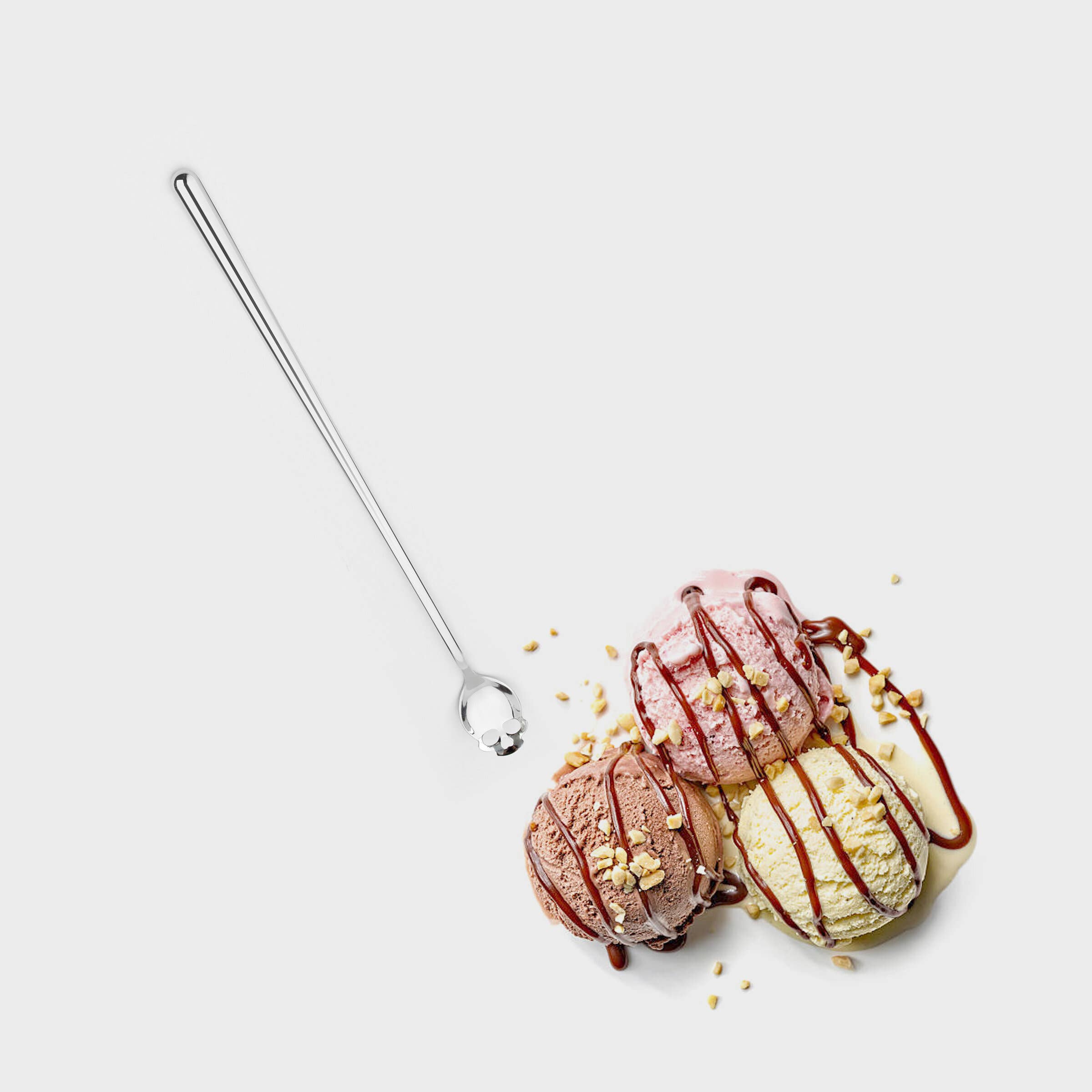 SUCK UK Ltd - USA - Wholesale Kitchen Spoon - Skull Bar Spoon - Long-handled cocktail/desert spoon.2