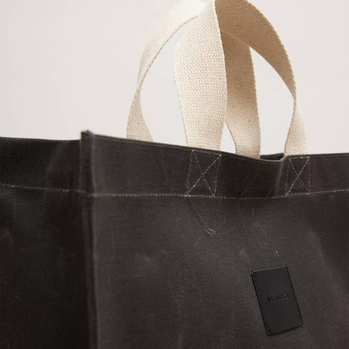 Faded Effect Large Canvas Bag Black for wholesale on Faire4