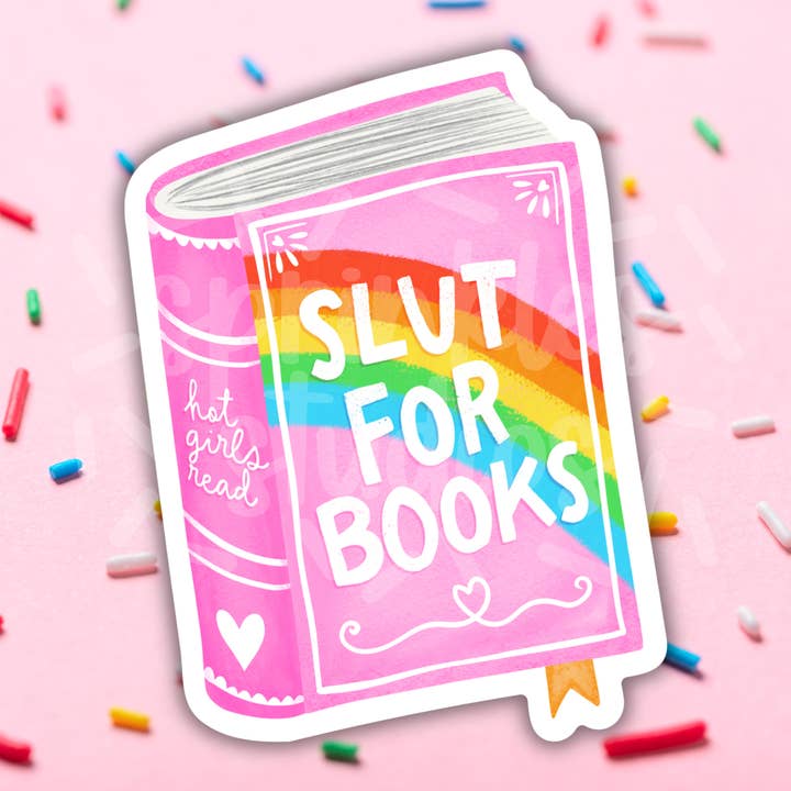 Slut For Books Vinyl Sticker for wholesale by Sprinkles Studios
