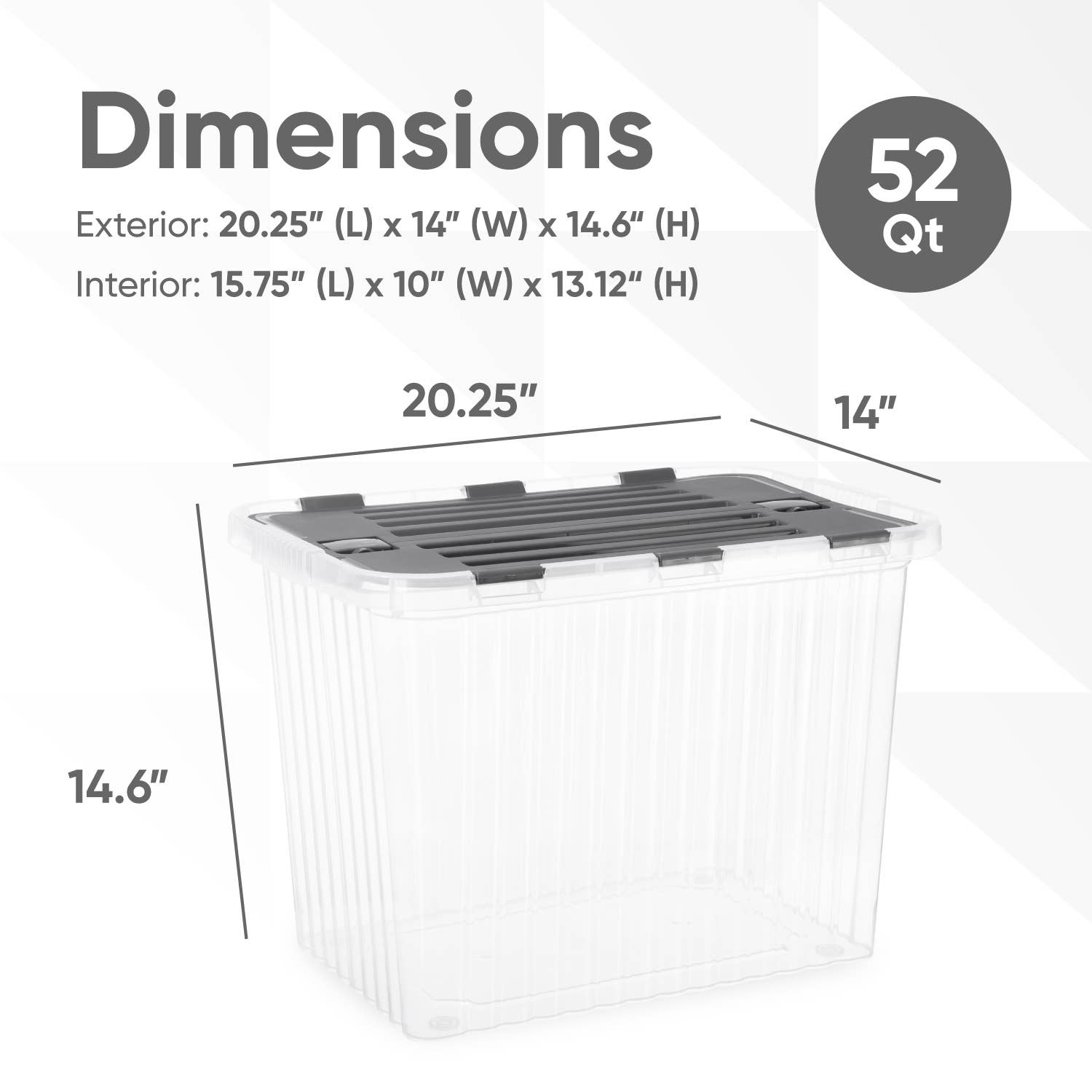 Superio Brand - Wholesale Storage Bin - Superio Hinged Lid Storage Container, Closet Organizer 50L1