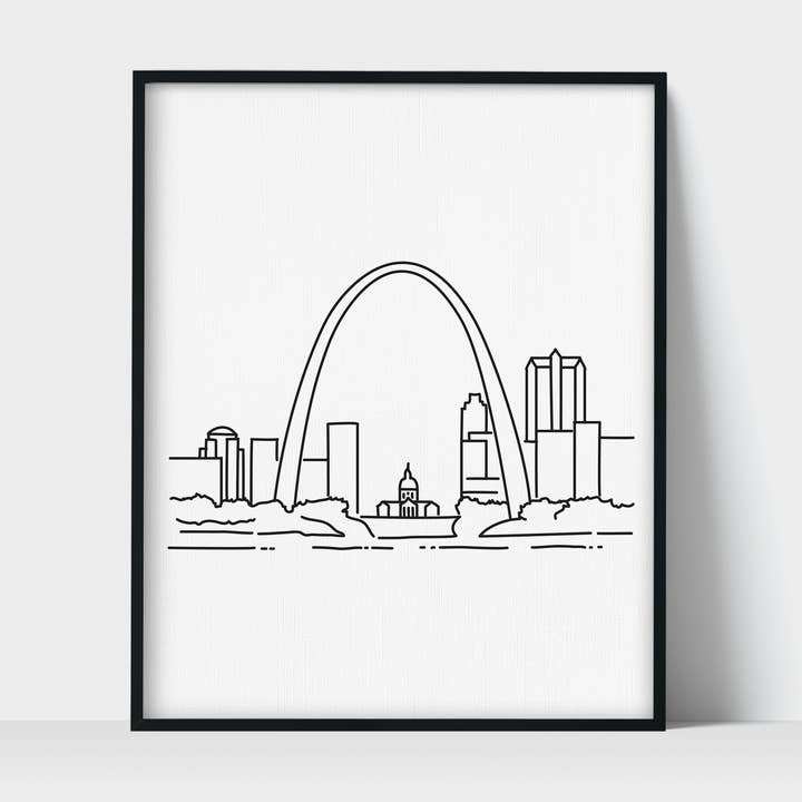 Skyline Saint Louis Missouri Unframed Art Print for wholesale by Scenic Route Shop