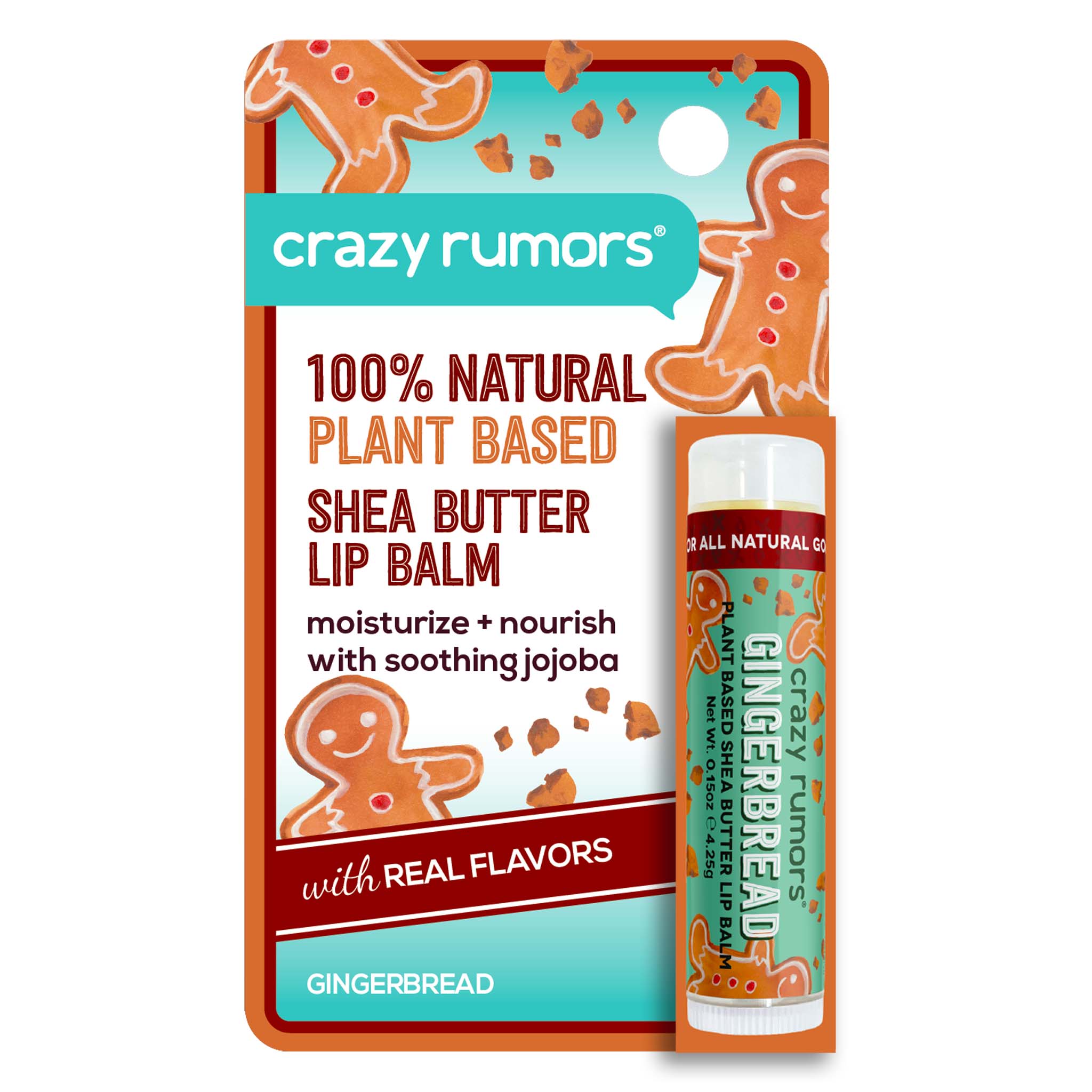 Crazy Rumors - Wholesale Lippenbalsem - 100% Natuurlijke Veganistische Gingerbread Lippenbalsem met Hangkaart2