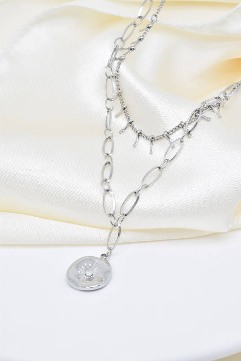 Kapyco – wholesale Pendant/charm necklace – Double-row stainless steel necklace - BJ2102563