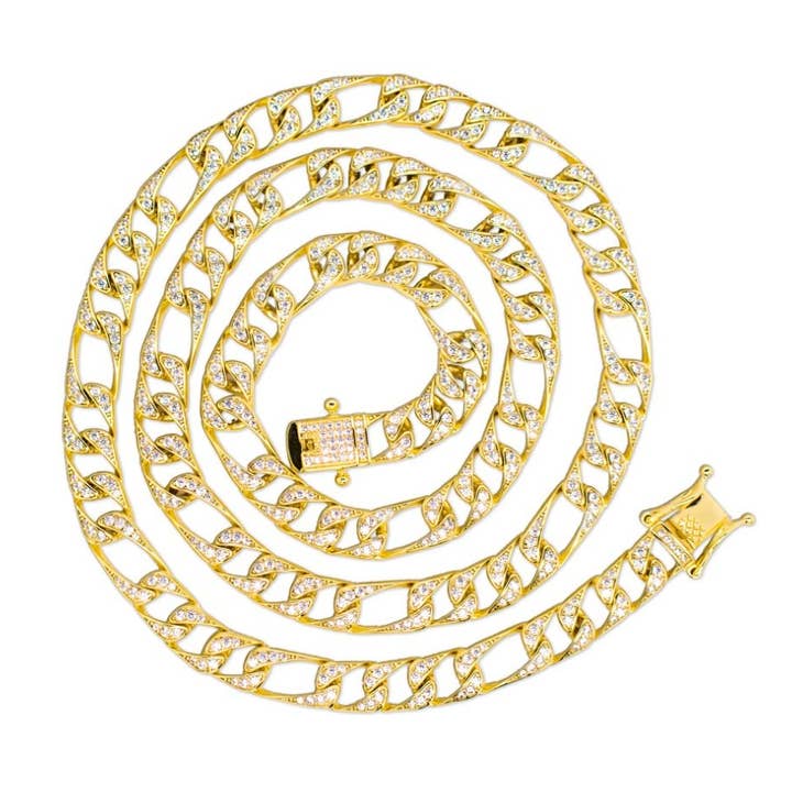 CZ Pave Figaro Hip Hop Necklace/Bracelet for wholesale by Aurora Jewels