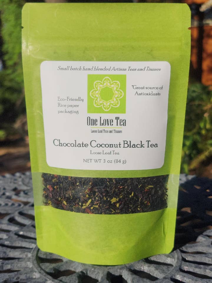 Chocolate Coconut Black Tea 3 oz for wholesale by One Love Tea