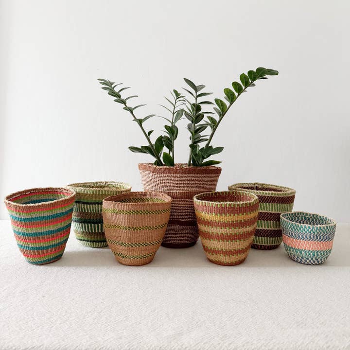 Fine Weave Storage Plant Basket- Assortment 494 (OOAK) for wholesale by Amsha