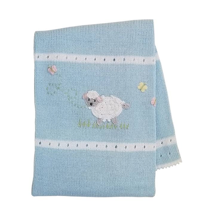 Babydecke aus Lammfell - Blau für den Großhandel von Melange Collection