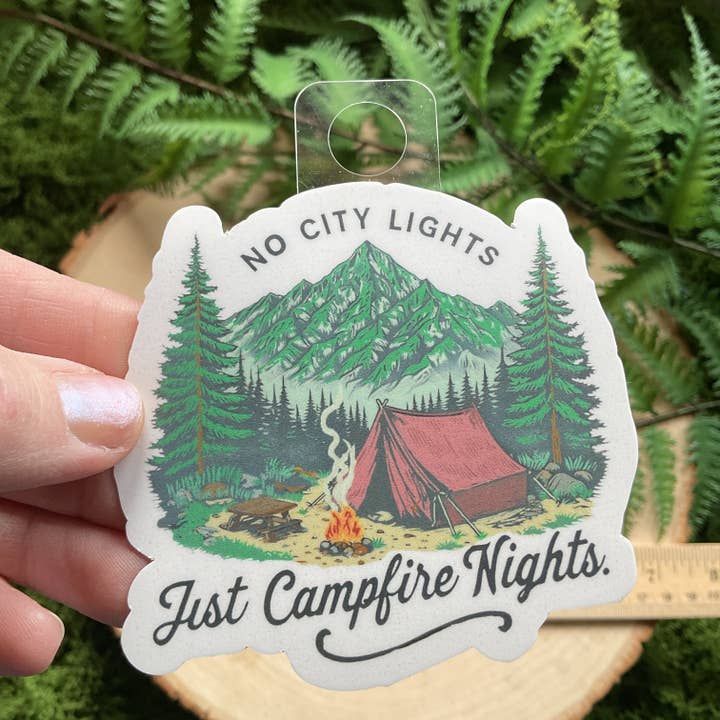 National Parks and Beyond - Wholesale Sticker - No City Lights, Just Campfire Nights – 3” Vinyl Sicker