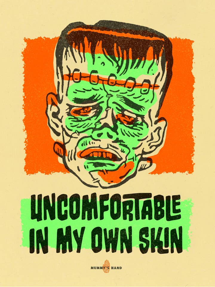 Frankenstein in Therapy - Limited Edition Risograph Print for wholesale by Mummy's Hand
