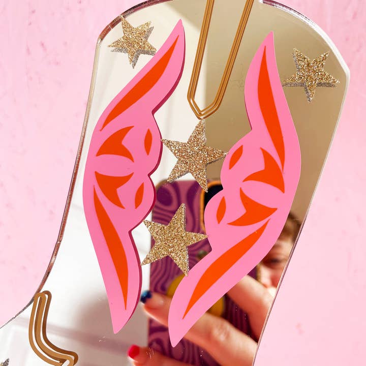 Printed Weird - Wholesale Wall Mirror - Rootin' Tootin' Cowboy Boot Mini Mirror3