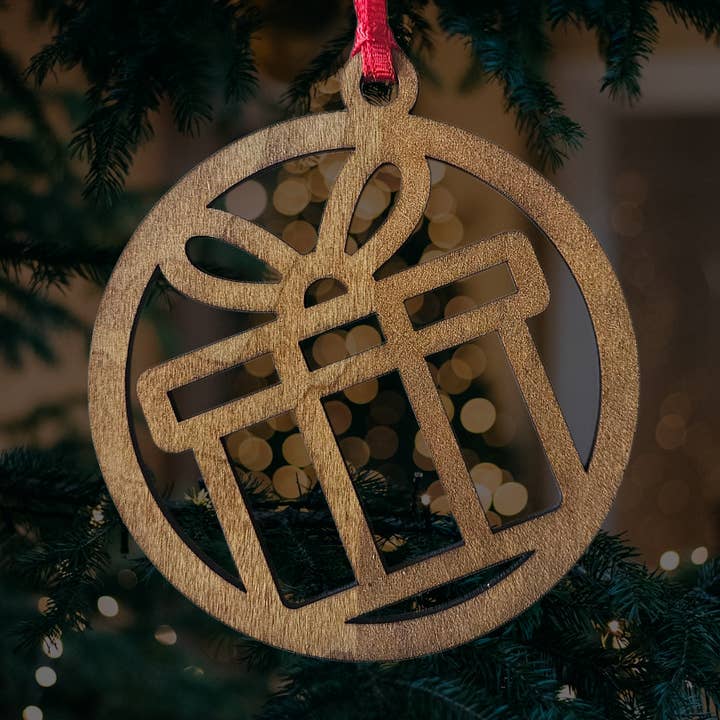 Wood Ornament - Present for wholesale by Grain of Hope
