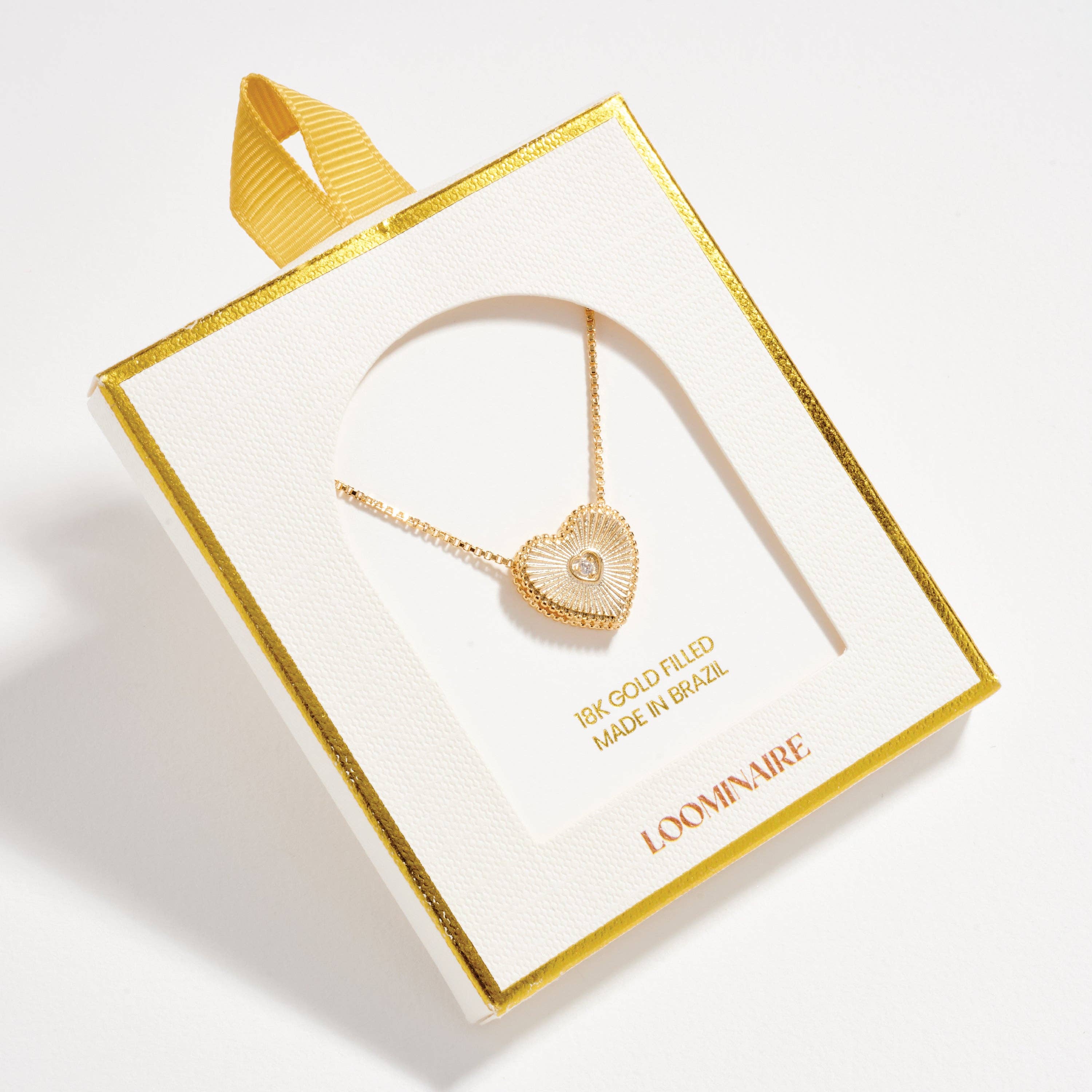 GD Gold Filled Heart Locket Necklace with Cubic Zirconia Accent for wholesale on Faire4