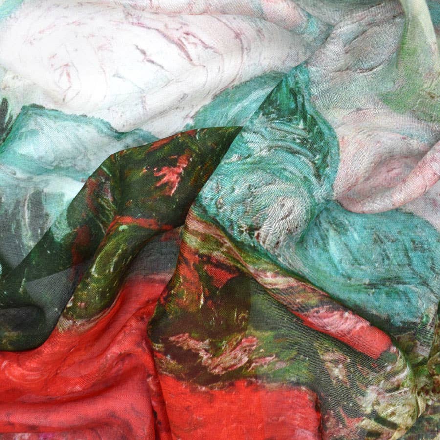 Dupatta Designs – Großhandel Schal – Damen – Von Wheatfield Van Gogh inspirierter Schal7