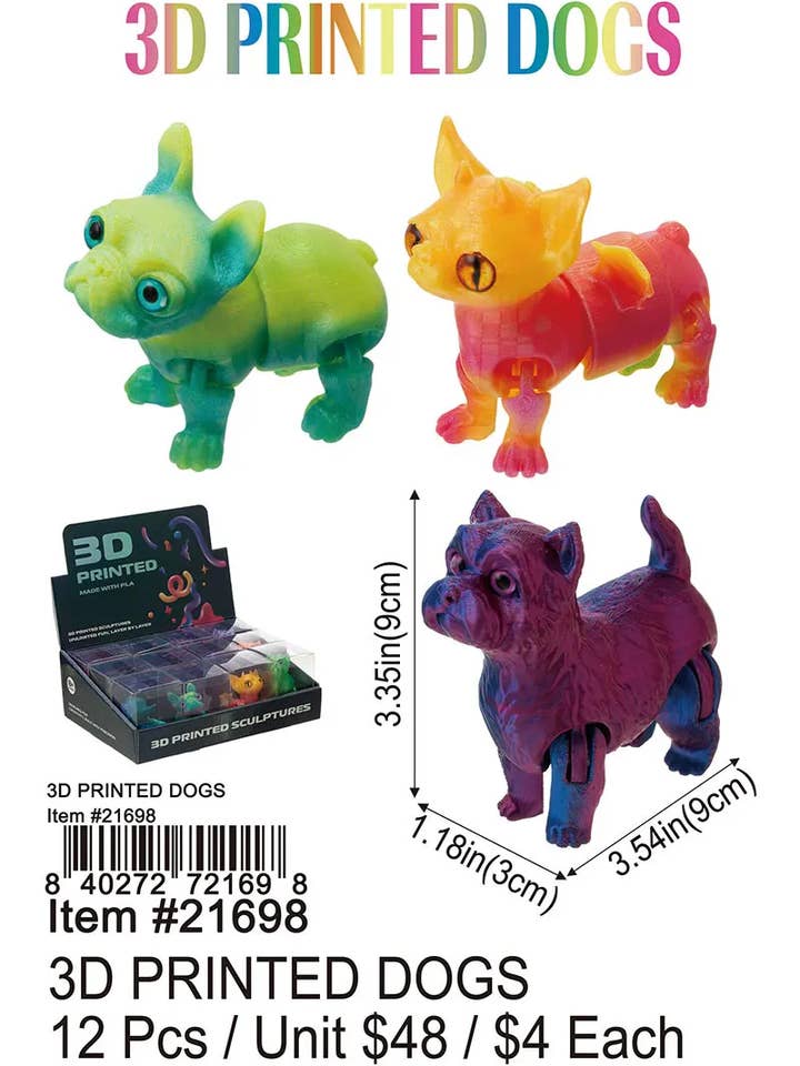 3D-utskrivna hundar. för wholesale av Puka Creations
