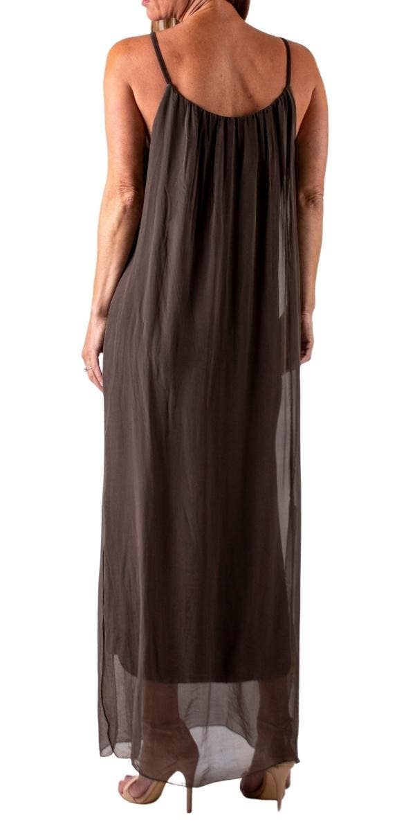 Gigi Moda - Wholesale Dress - Women's - Silk Spaghetti Maxi Dress32