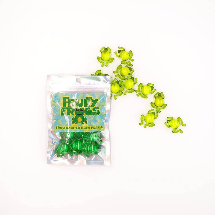 Bare Boutique - Wholesale Bath Bomb/Fizz - Fruity Frogs - 10 Kiwi Scented, Frog Shaped Bath Pearls