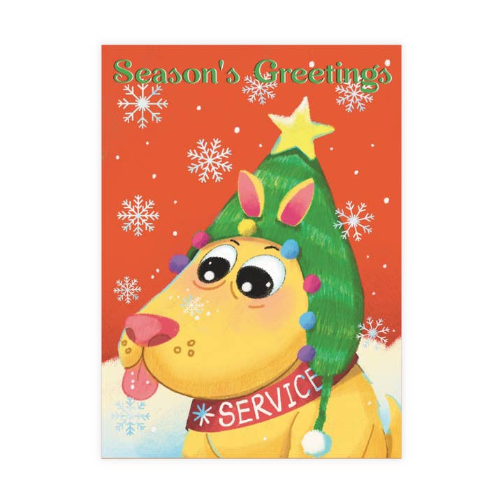 "Lucky, The Service Dog" Greeting Postcard for wholesale by Inclusive Art House