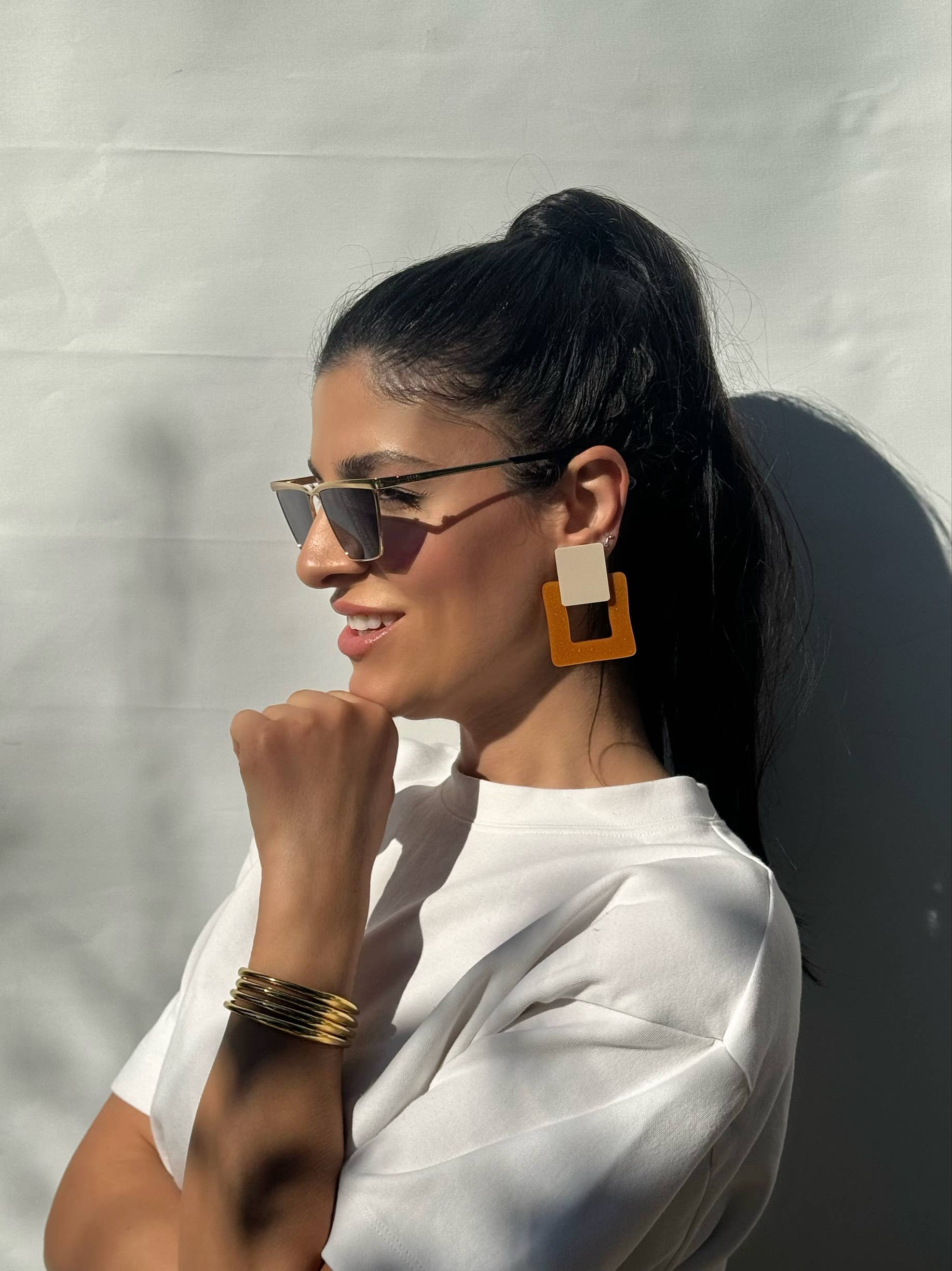 Christina Christi - Wholesale Clip-On Earrings - Colorful Square Earrings, Clip On Earrings Women, Geometric6