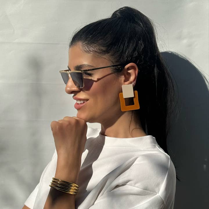 Christina Christi - Wholesale Clip-on earrings - Colorful Square Earrings, Clip On Earrings Women, Geometric6