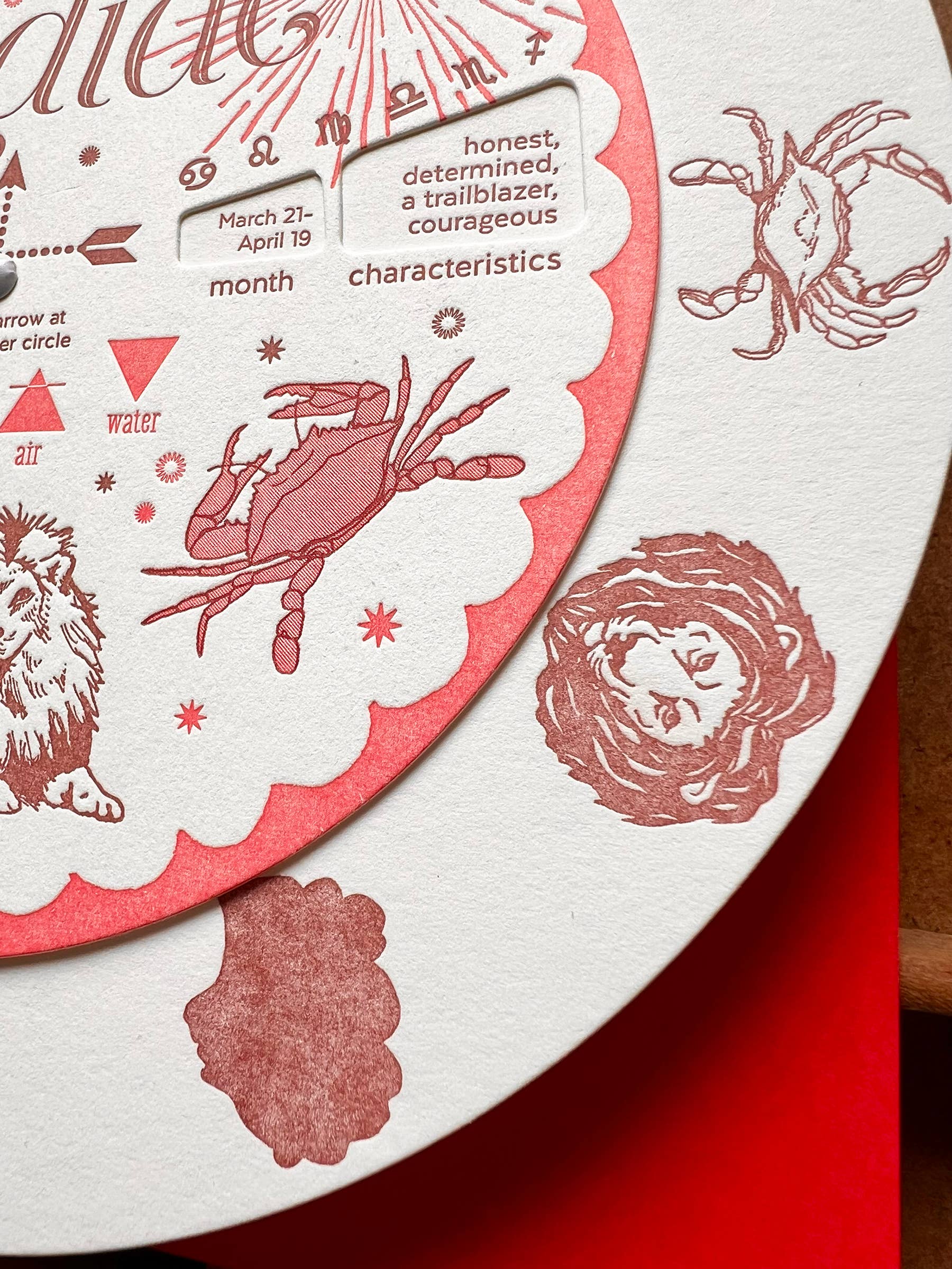 Blackbird Letterpress - Wholesale Everyday Greeting Card - Zodiac spinner / volvelle2