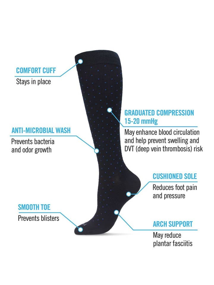 Infinity Classics International Inc. - Wholesale Socks - Unisex - Swiss Dot Cotton Compression Socks9