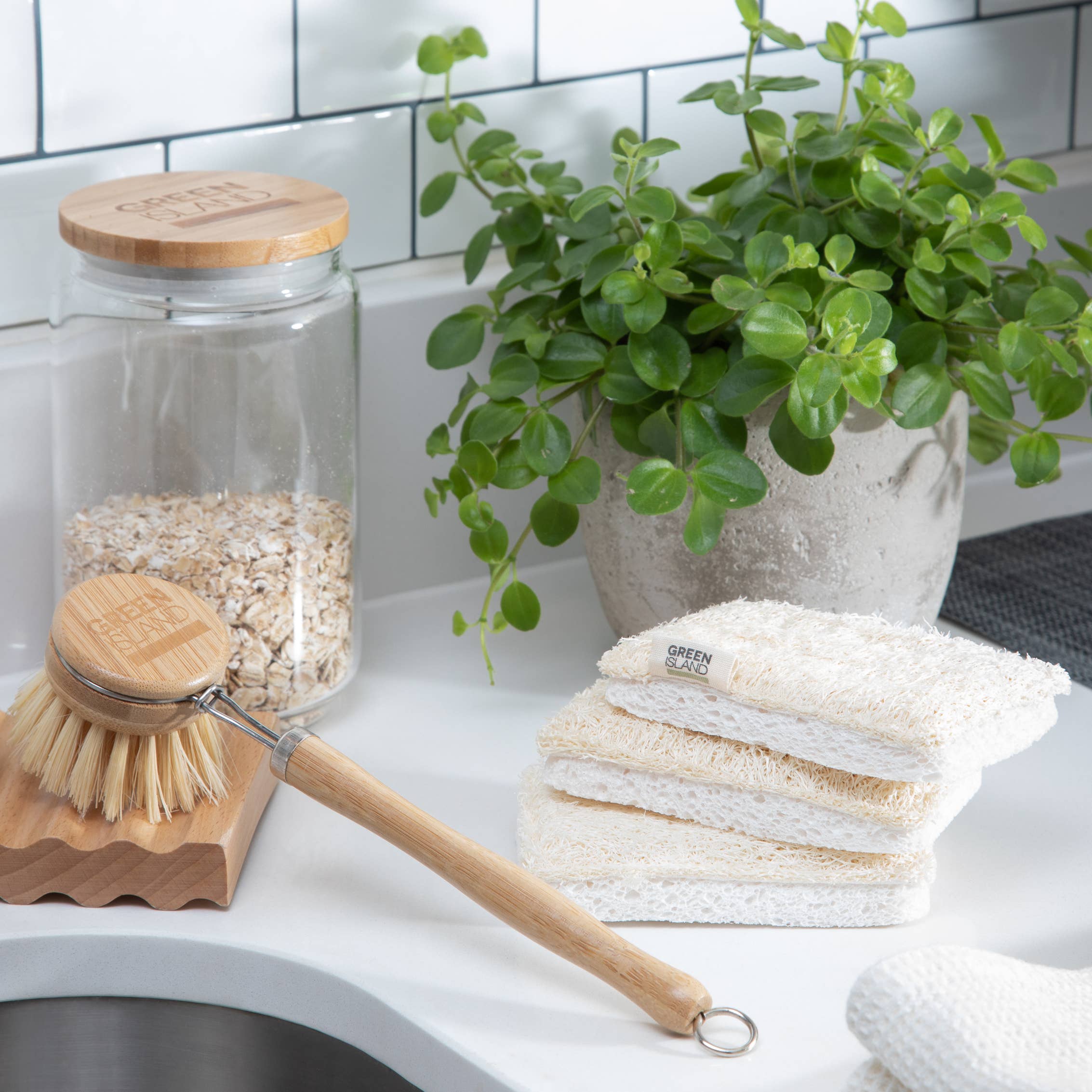 Green Island – wholesale Cleaning sponge – Compostable Dish Sponges Pack of 32