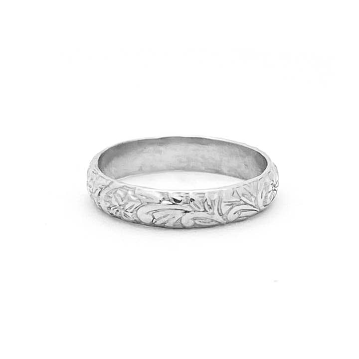 Barberry & Lace Handmade Jewelry - Wholesale Band/Stacked Ring - Floral Band Stacking Ring | 14k Gold Fill & Sterling Silver