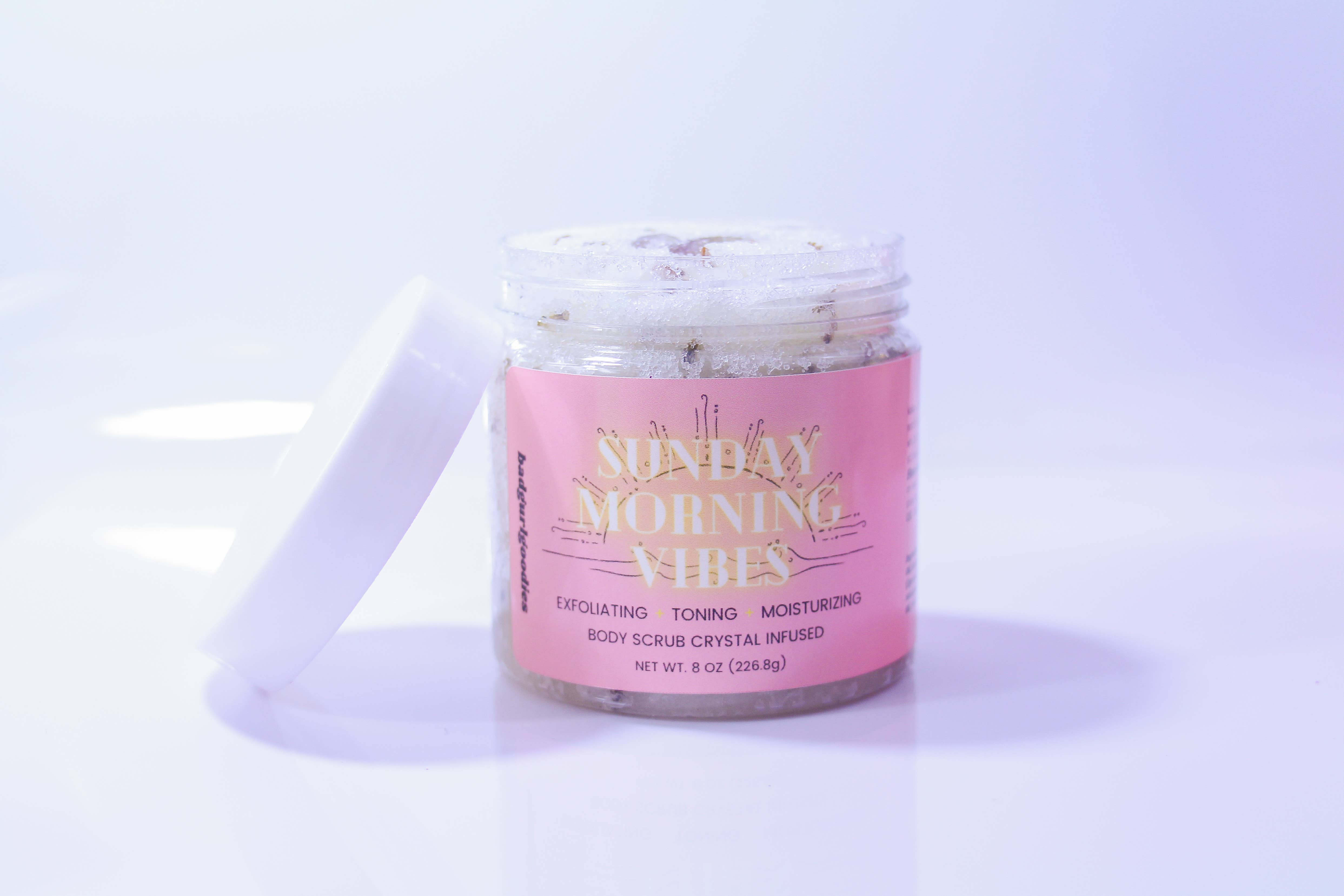 Badgurlgoodies – Esfoliante corporal por atacado – Esfoliante com infusão de limão e lavanda Sunday Morning Vibes2