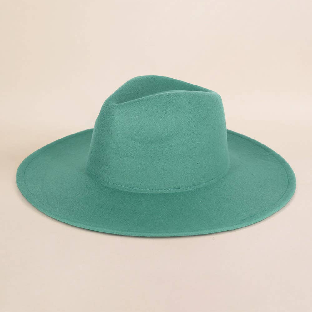 Sensibling Corp. - Vente Chapeau en feutre - femme - Chapeau Fedora à Large Bord Structuré et Solide1