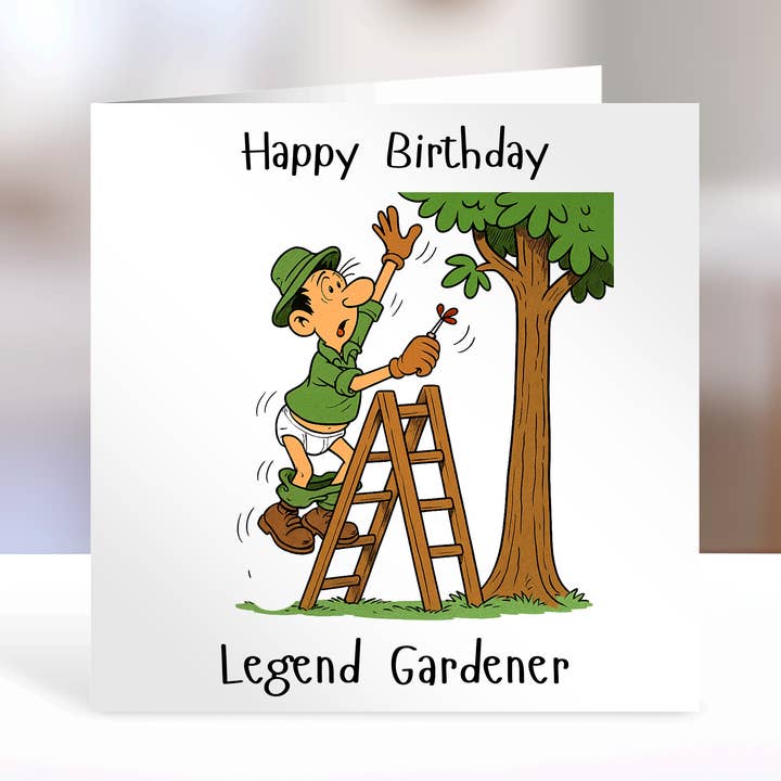 Sjov Havearbejder Fødselsdagskort – Legendarisk Havearbejder for engroshandel hos Florence Designs