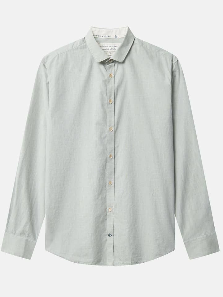 Basic poplinskjorta - pistachio för wholesale av COLOURS & SONS