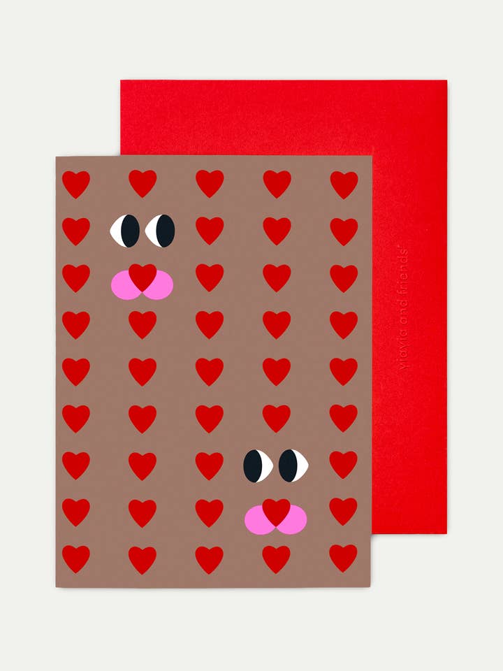 Valentinskarten - Herzen - Packung mit 6 Stück für den Großhandel von yiayia and friends