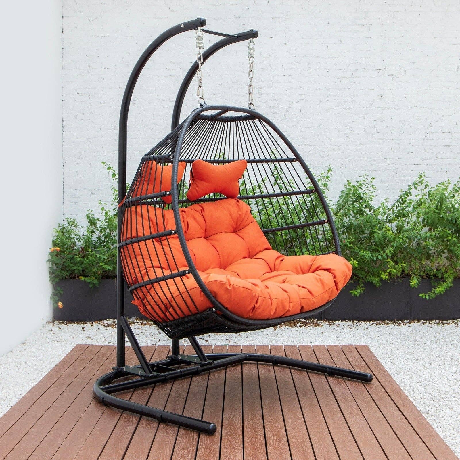 LeisureMod - Wholesale Egg Chair - Wicker 2 Person Double Folding Hanging Egg Swing Chair104