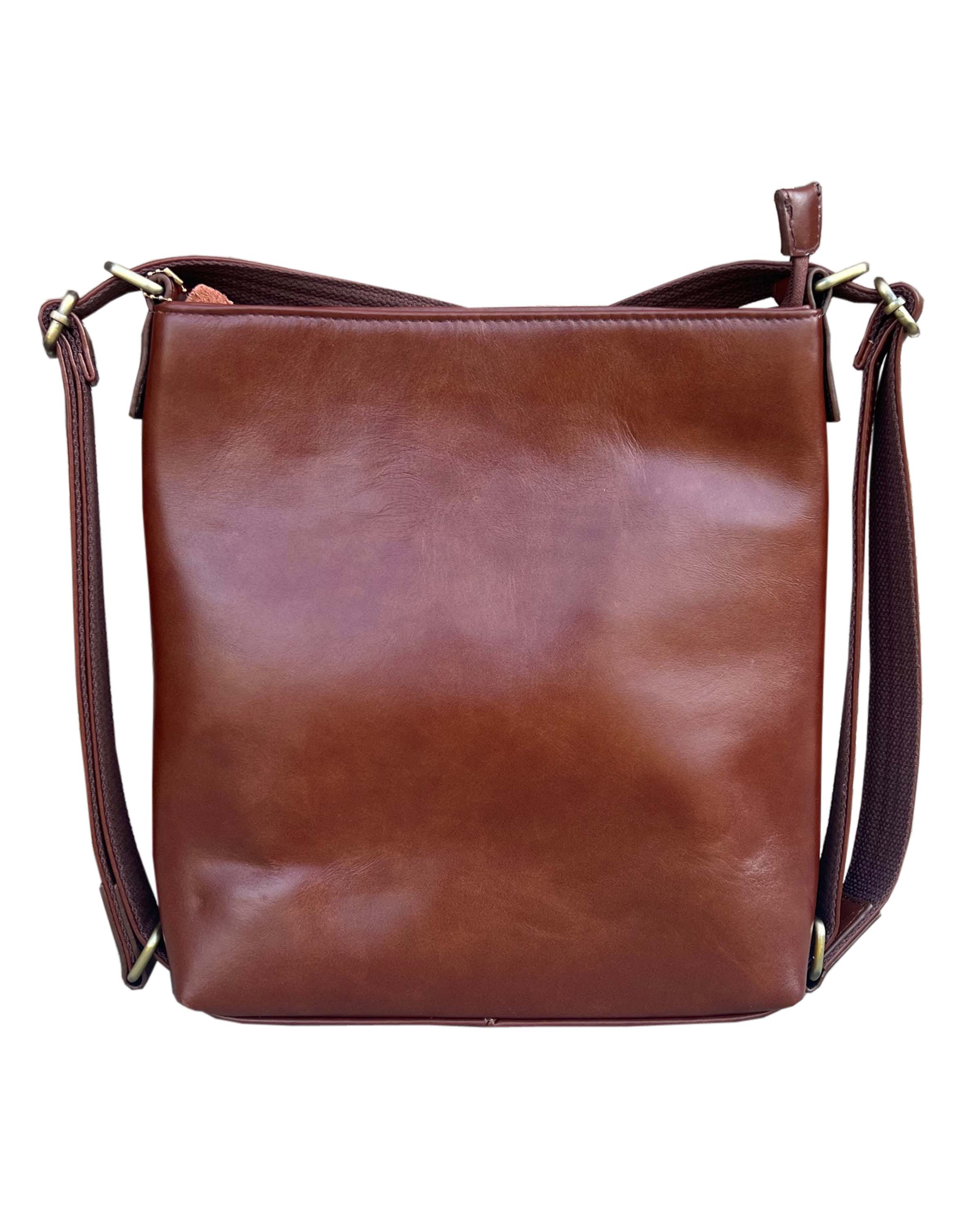 Roma Leathers, Inc. - Wholesale Crossbody Bag - Women's - Waxed oil cowhide leather crossbody backpack 0