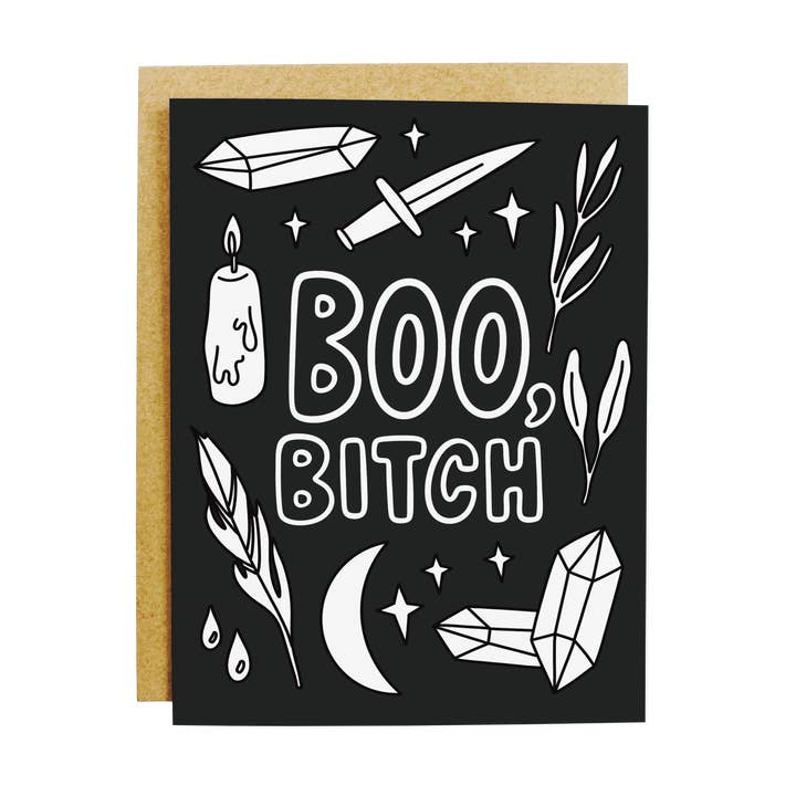 Carte de vœux Boo Witch pour la vente par KANDS.CO