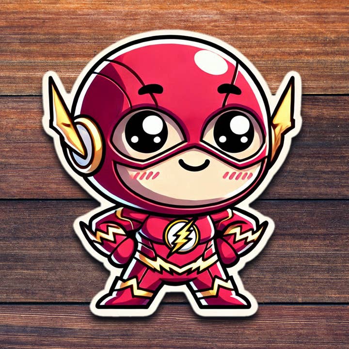 Kawaii The Flash Superhero - Wholesale Die Cut Vinyl Sticker for wholesale by ADH Stickers