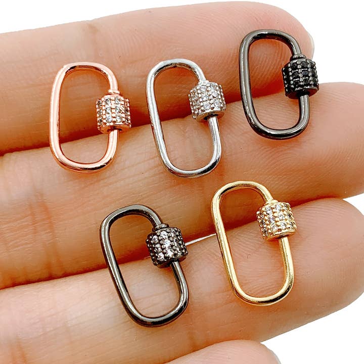 Beads Creation - Wholesale Clasp - Gold Filled Oval Carabiner Screw Clasp, Buckle Clasp, CL336S0