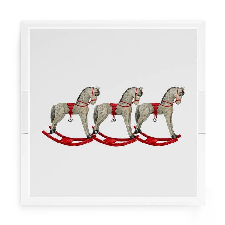 Bandeja Decorativa Cuadrada de Acrílico con Caballo Balancín para venta al por mayor de Nicolette Mayer Collection
