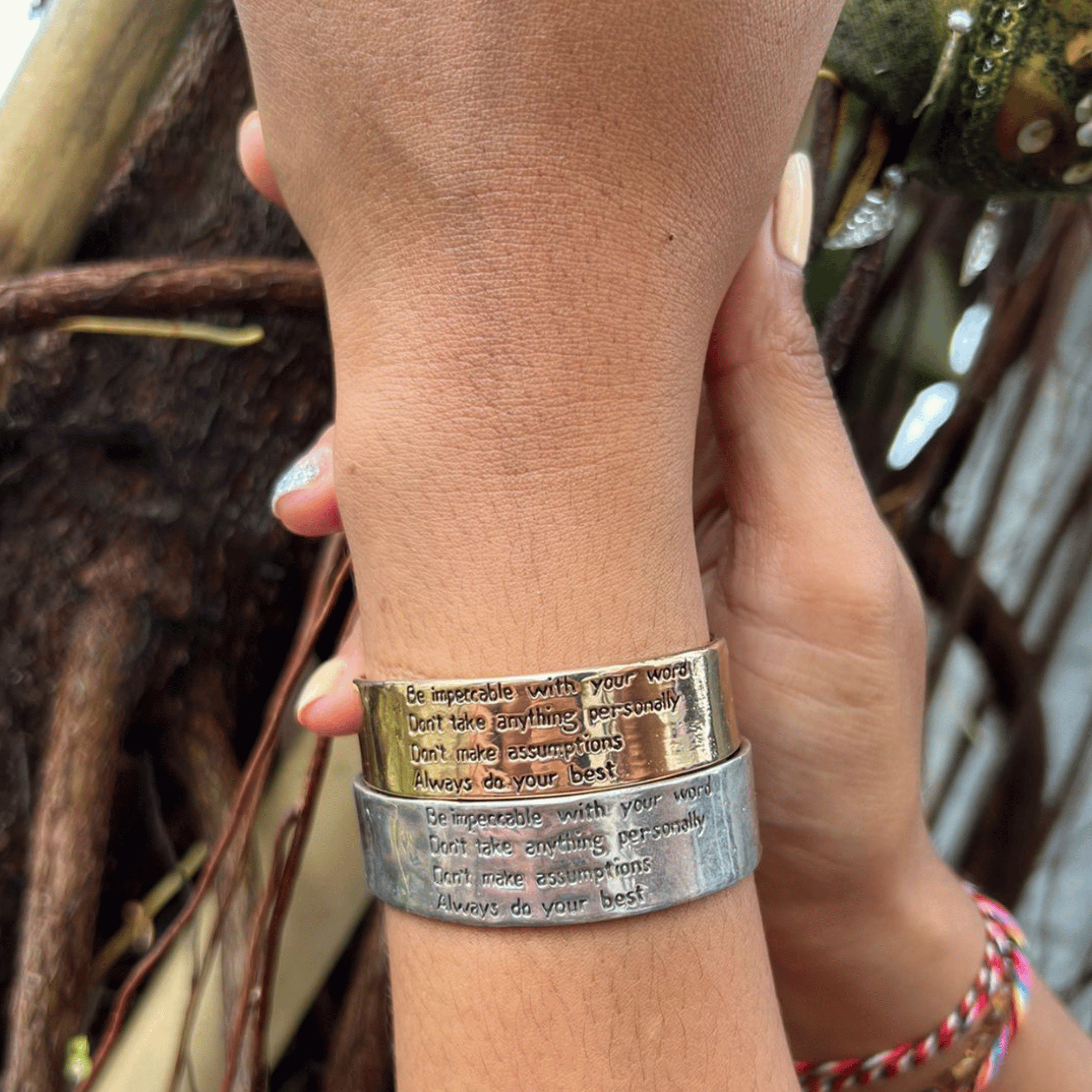 Jewelry Evolution - Wholesale Cuff Bracelet - The Four Agreements Textured Cuff13