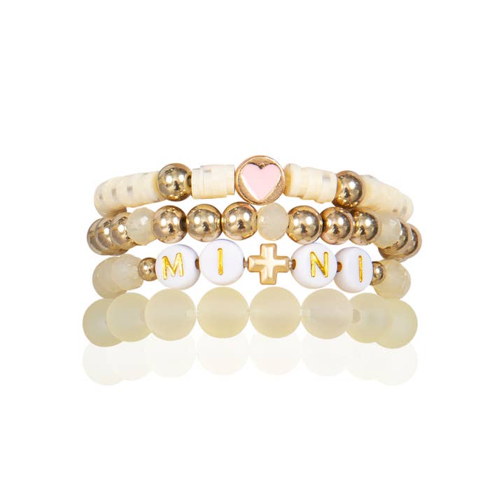 Mini Momo - Wholesale Beaded Bracelet - Kids - Mommy and Me Bracelets - Beaded Stackable Bracelet for Kids