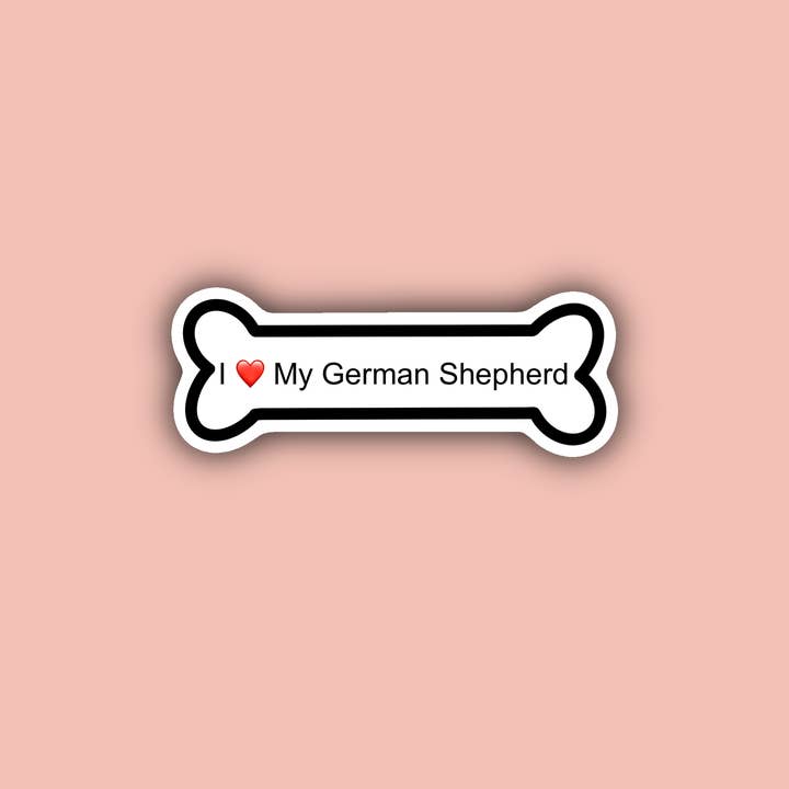 Delmarva Stickers - Wholesale Sticker - I Love My German Shepherd - 3" Waterproof Sticker