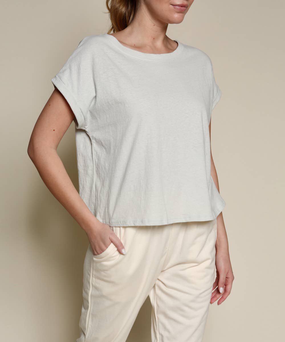 Fabina - Vendita all'ingrosso Maglietta - Donna - RICICLARE COTONE TINTA UNITA CROP3