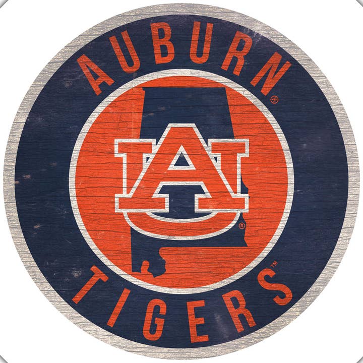 Auburn University 12 tommer cirkel med statsskilt for engroshandel hos Fan Creations