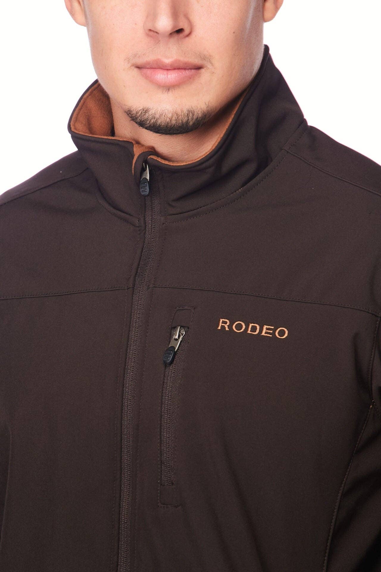 Rodeo Clothing - Wholesale Jacket - Men's - Men's Soft Shell Bonded Jacket -NJ650-EMB-BROWN-COGNAC4