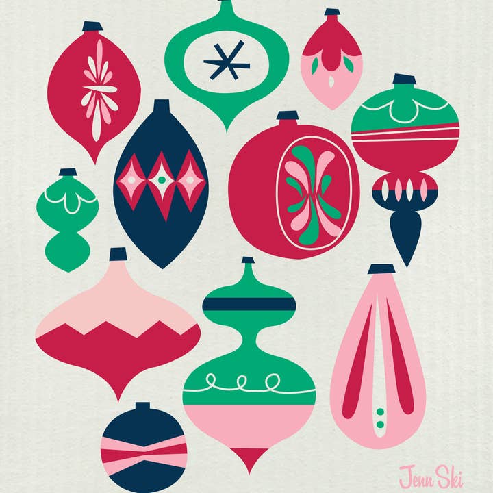 Trendy Tripper - Wholesale Dishcloth - Swedish Dishcloth - Multicolor Holiday Christmas Ornaments0