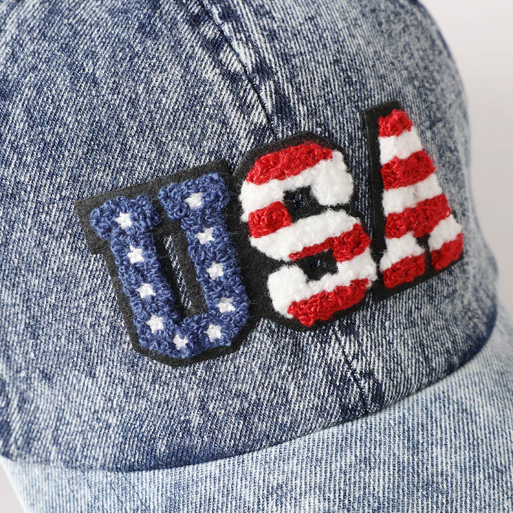 Fashion City - Wholesale Baseball Cap - Unisex - US Themed USA Letter Chenille Patch Baseball Cap1